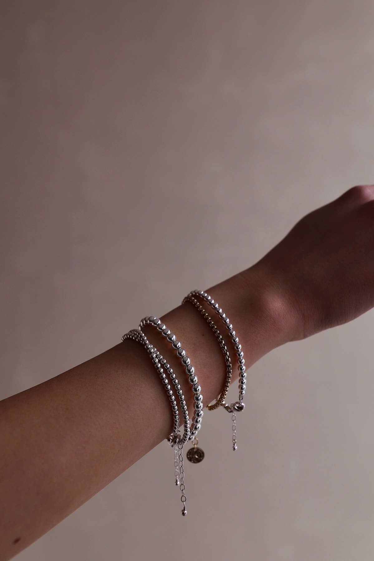 SILVER FILLED BEADED BRACELET