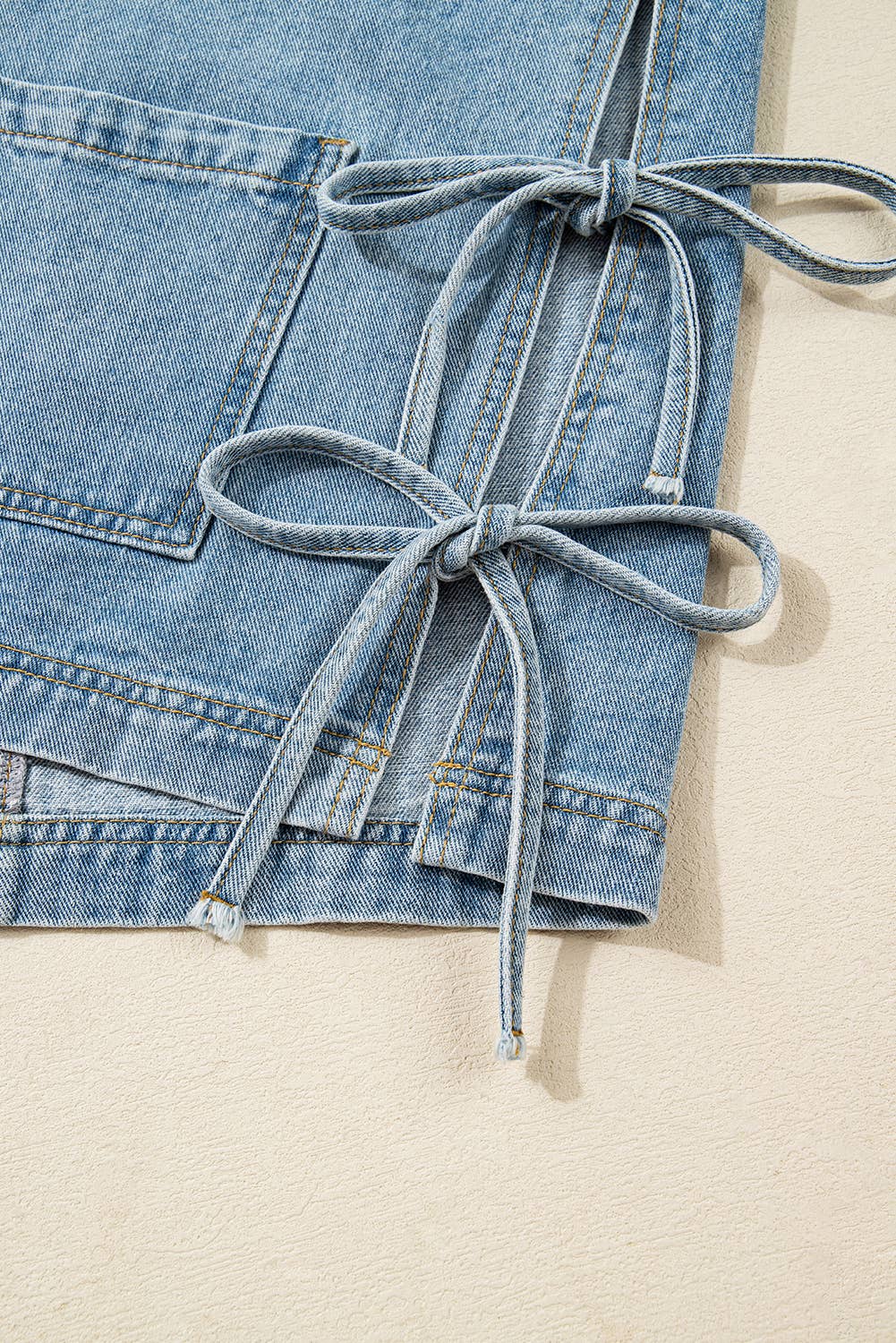 Multi Patched Pockets Side Boyfriend Style Denim Jacket