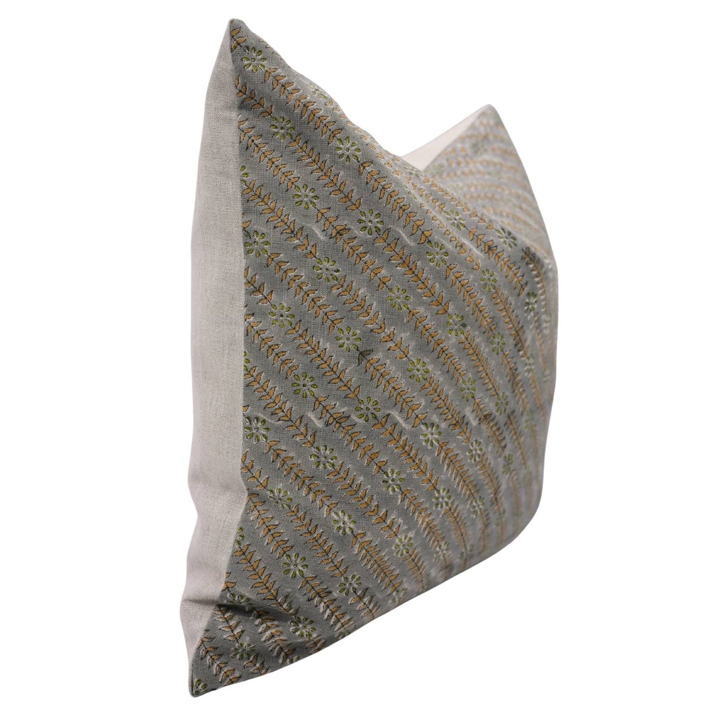 Taru Block Print Linen Pillow Cover 22x22