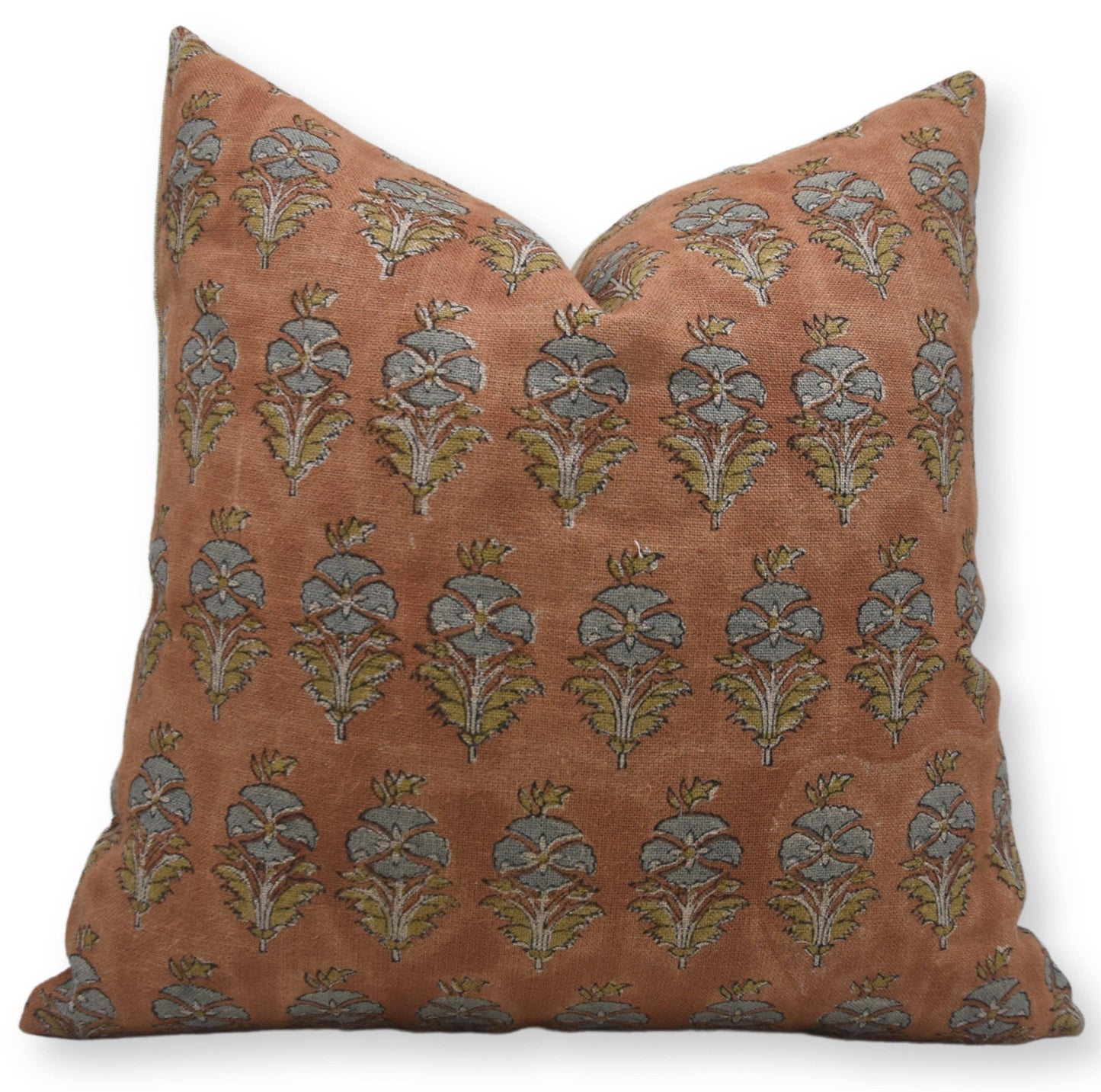 Mor Mukut Block Print Thick Linen Pillow Cover -