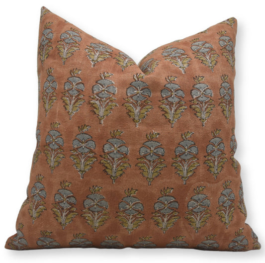 Mor Mukut Block Print Thick Linen Pillow Cover -