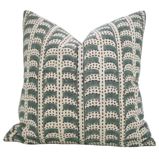 Garud Block Design Viscose Linen Pillow Cover