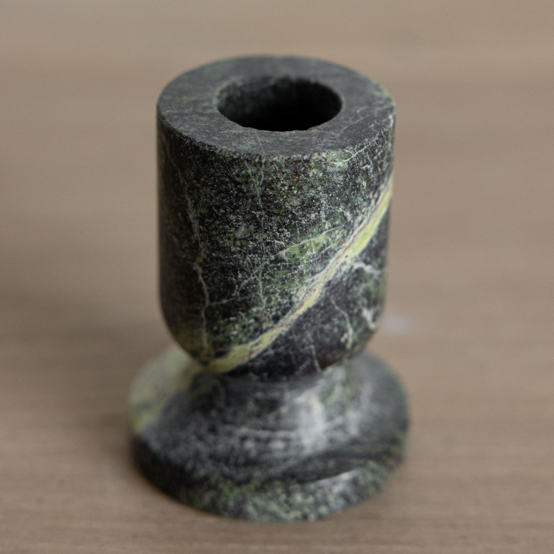 Emerald Marble Tapered Candle Holder