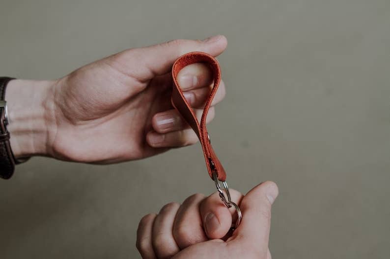 Leather keychain