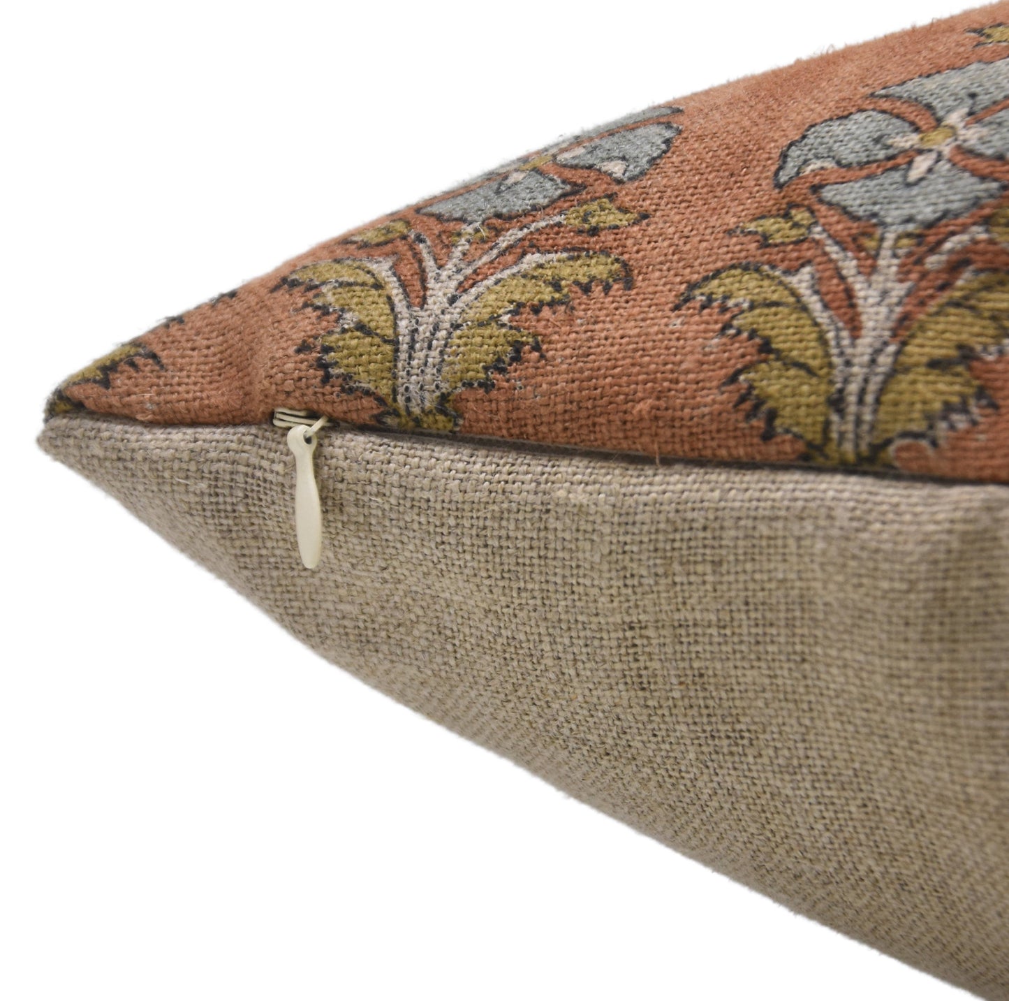 Mor Mukut Block Print Thick Linen Pillow Cover -