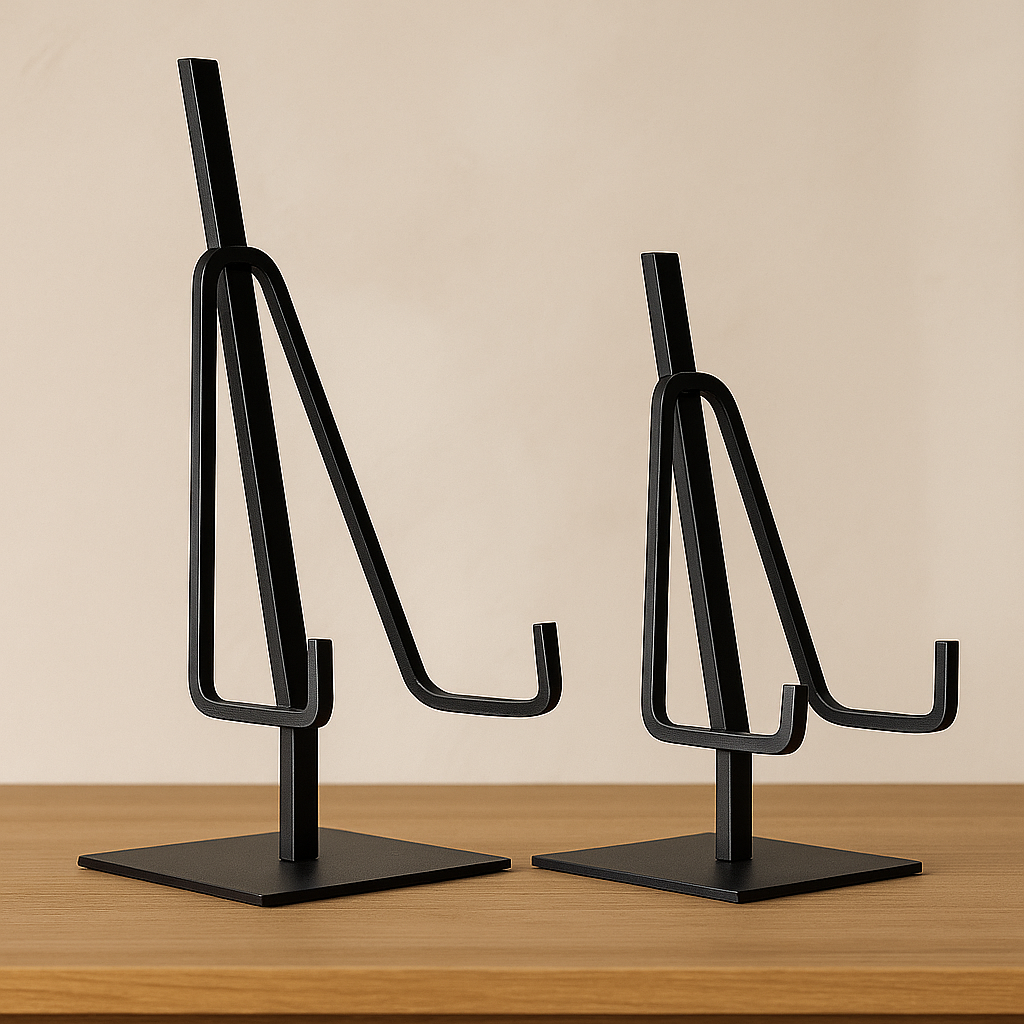Easel Stand Dual Arm Black Iron