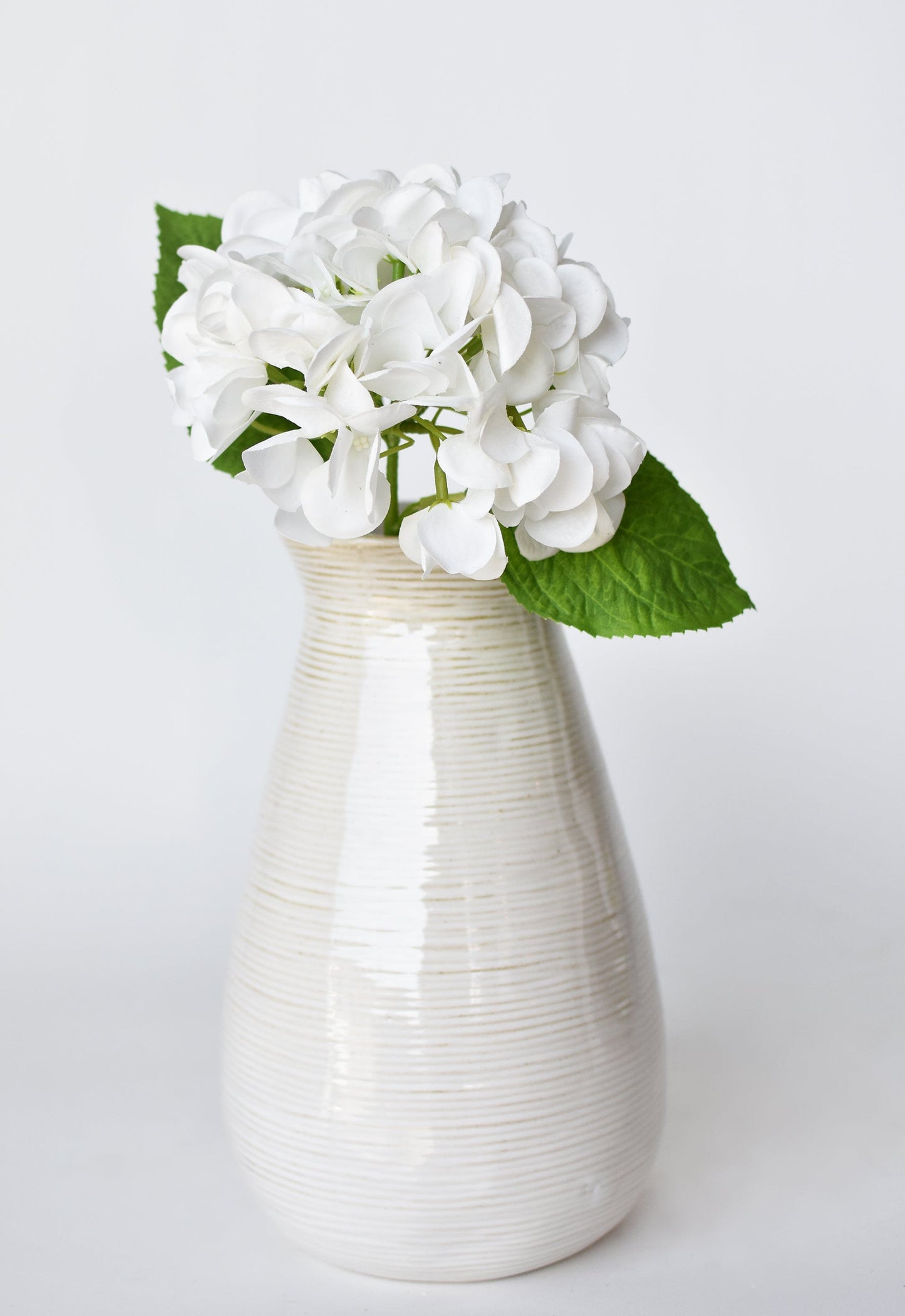 13" Faux Real Touch White Hydrangea Stem