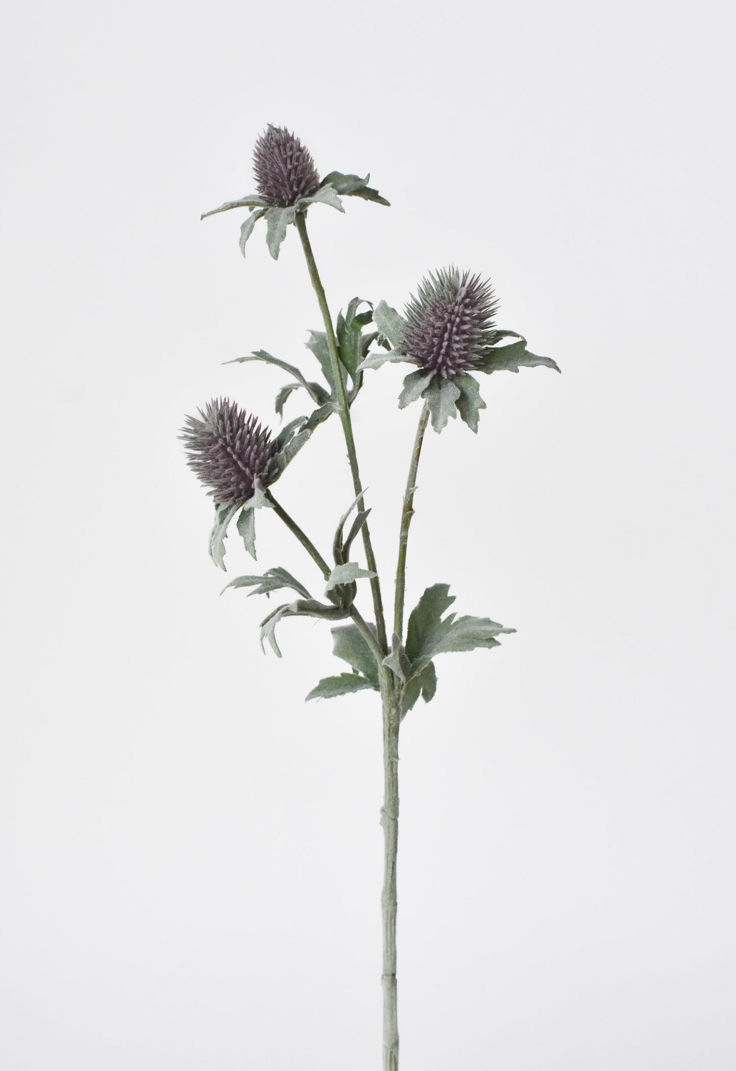 17" Faux Green/Lavender Thistle Stem