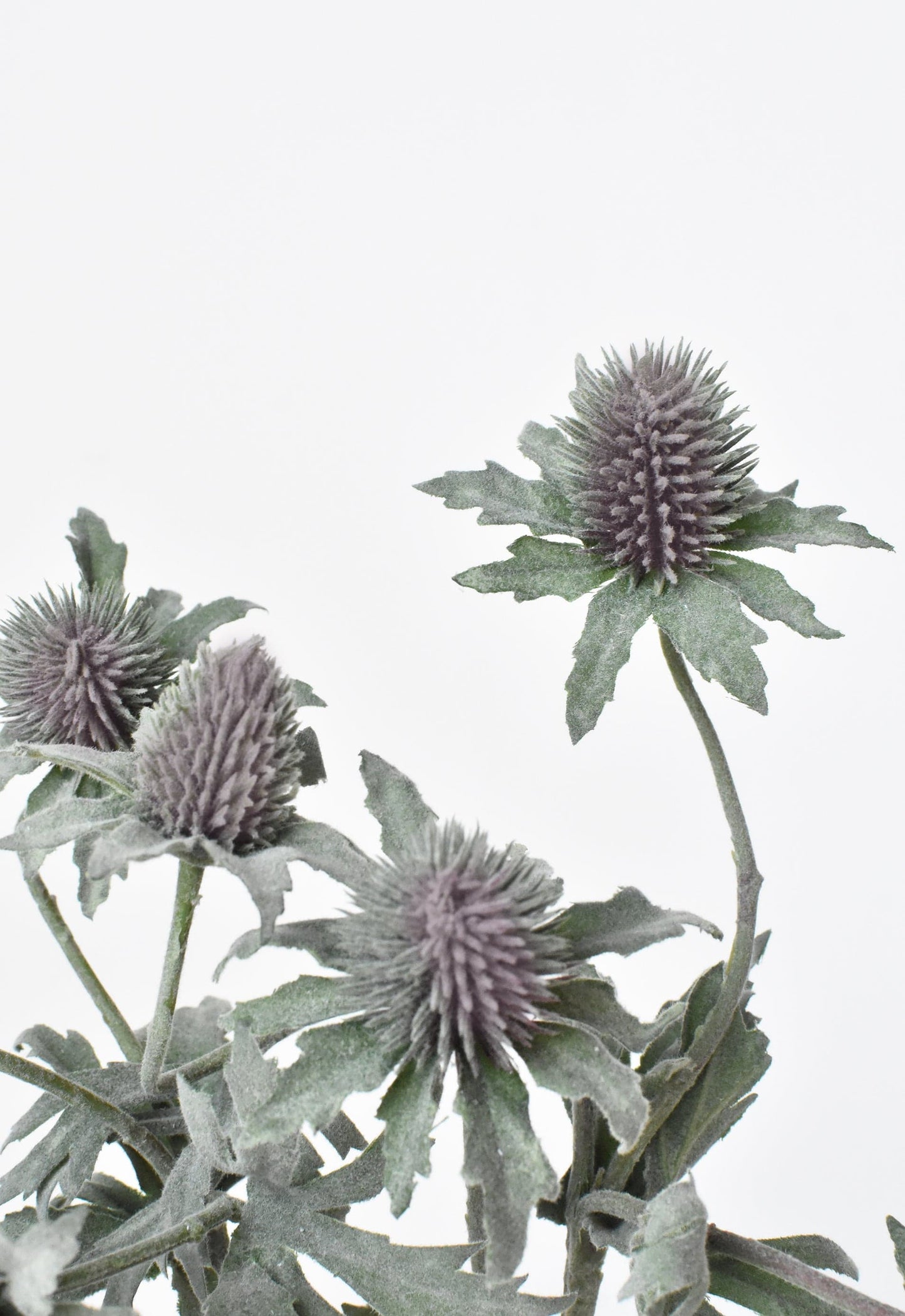 17" Faux Green/Lavender Thistle Stem