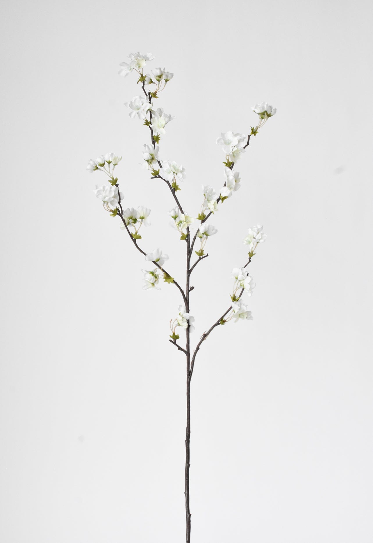 36" Faux Quince Blossom Cream / White Stem Flowering Branch