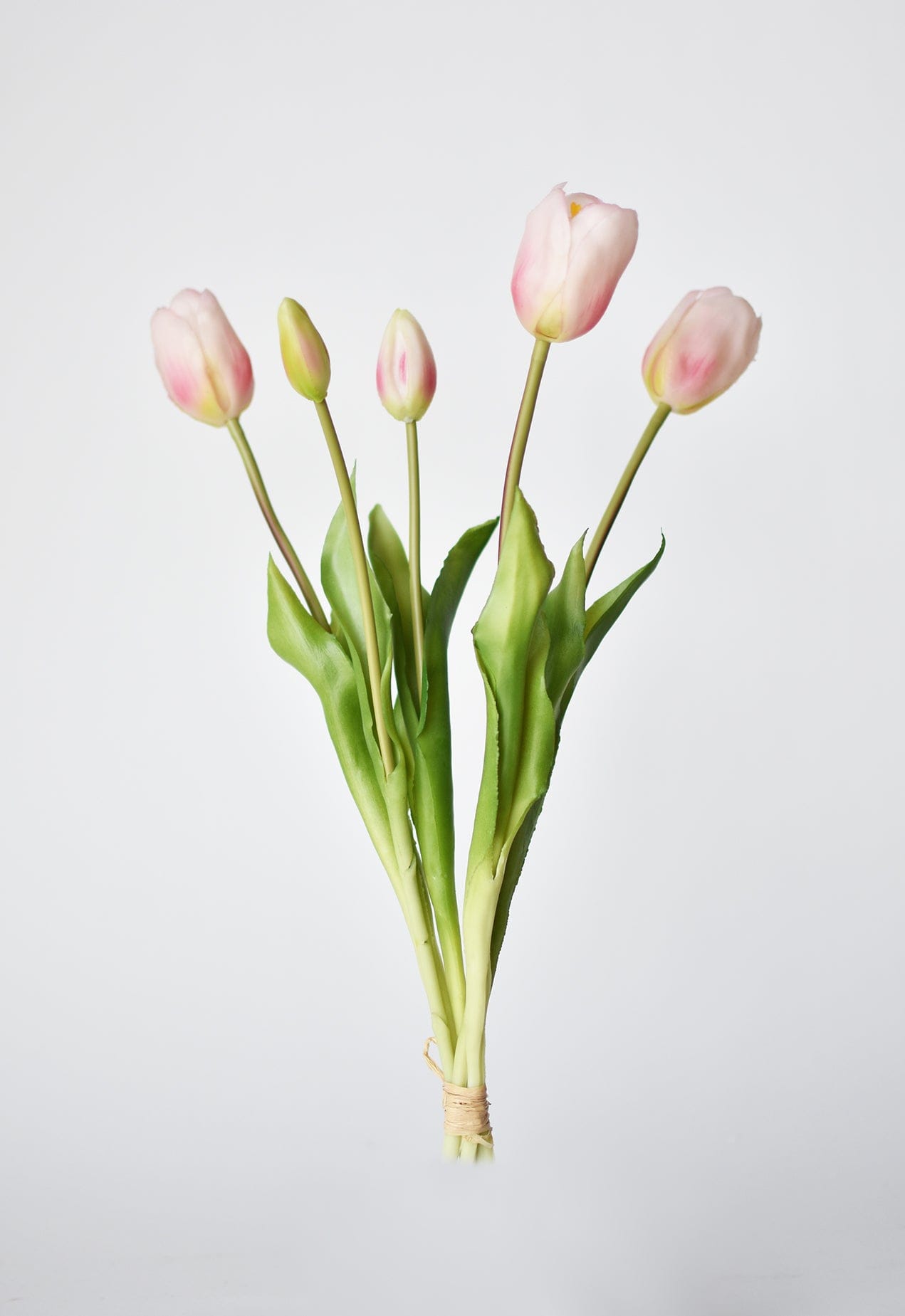 18" Faux Tulip Stem Bundle Blush Pink