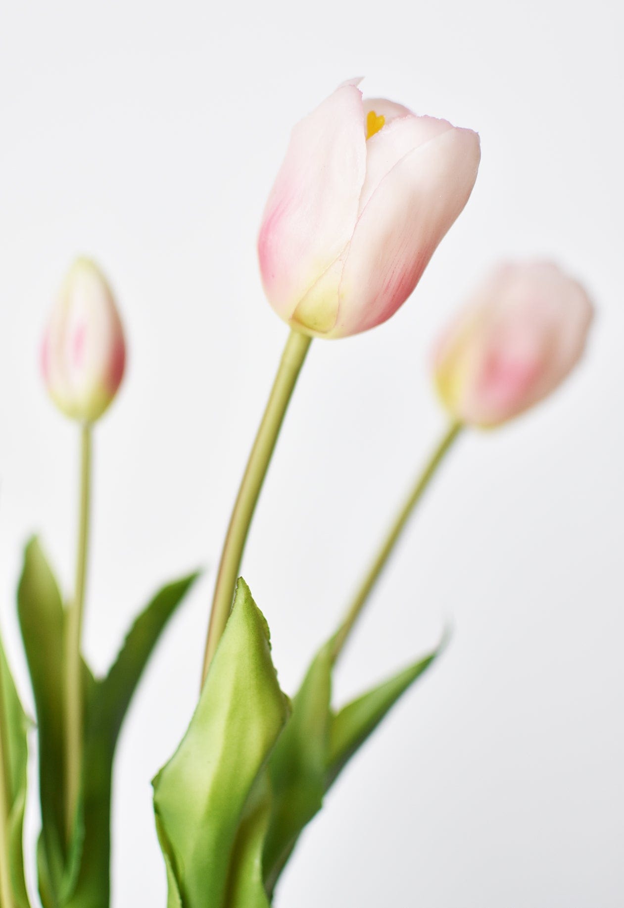 18" Faux Tulip Stem Bundle Blush Pink