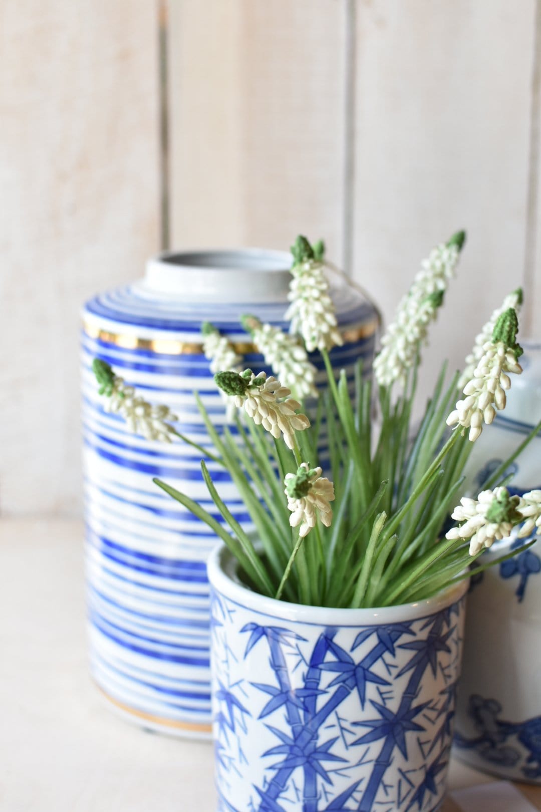 12.5" Faux White Muscari Bush Grape Hyacinth