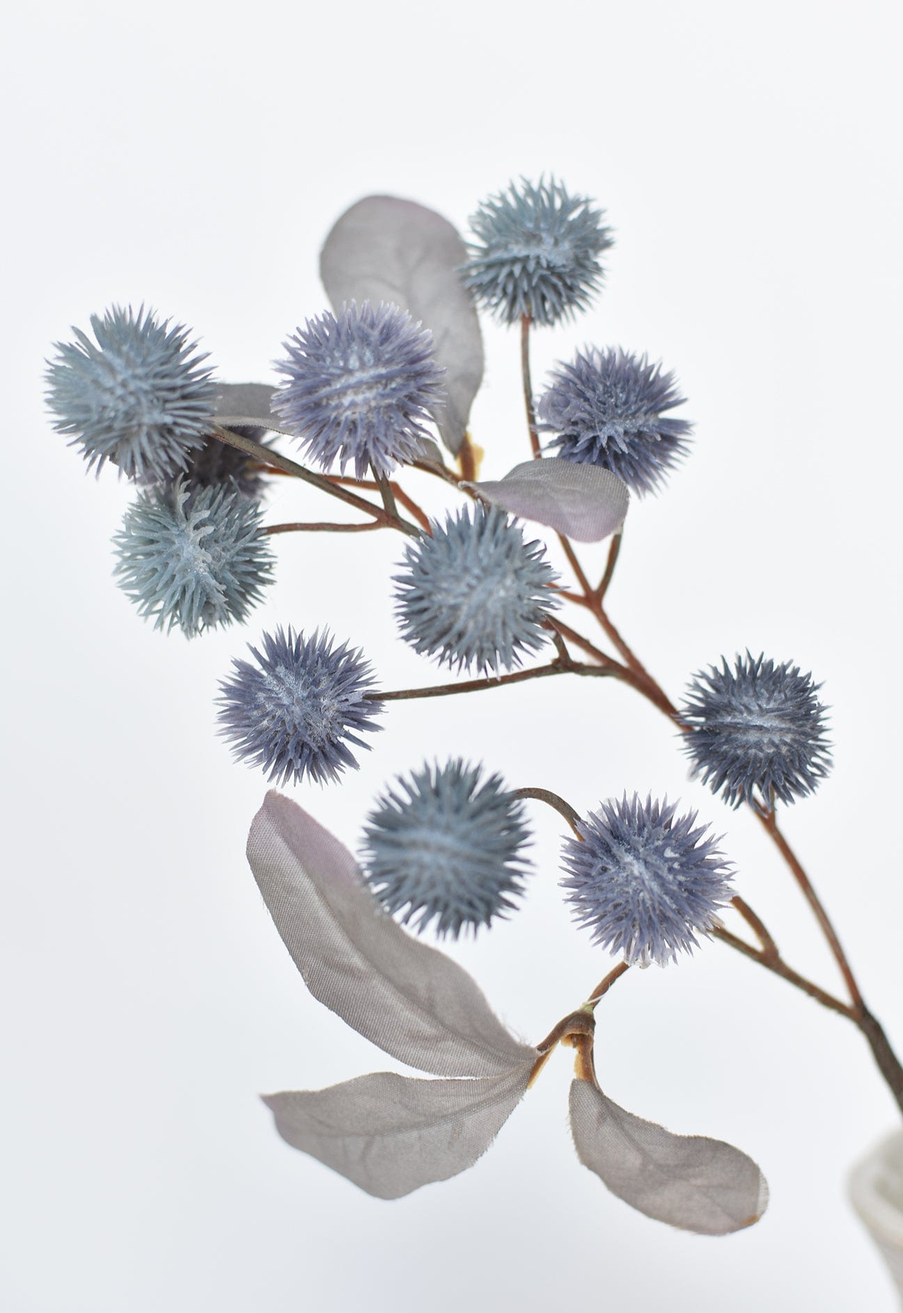 19" Faux Dusty Blue Globe Thistle Stem