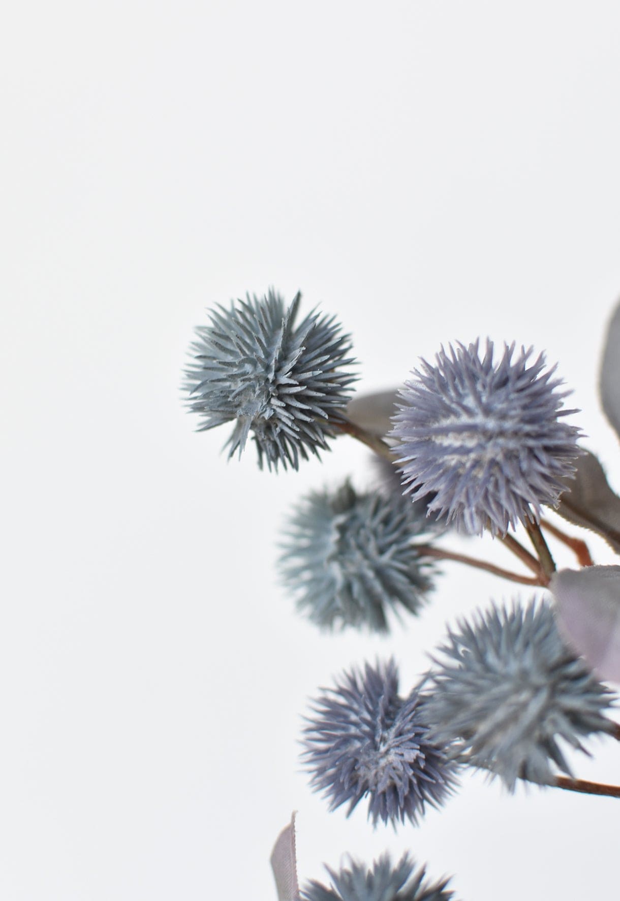 19" Faux Dusty Blue Globe Thistle Stem