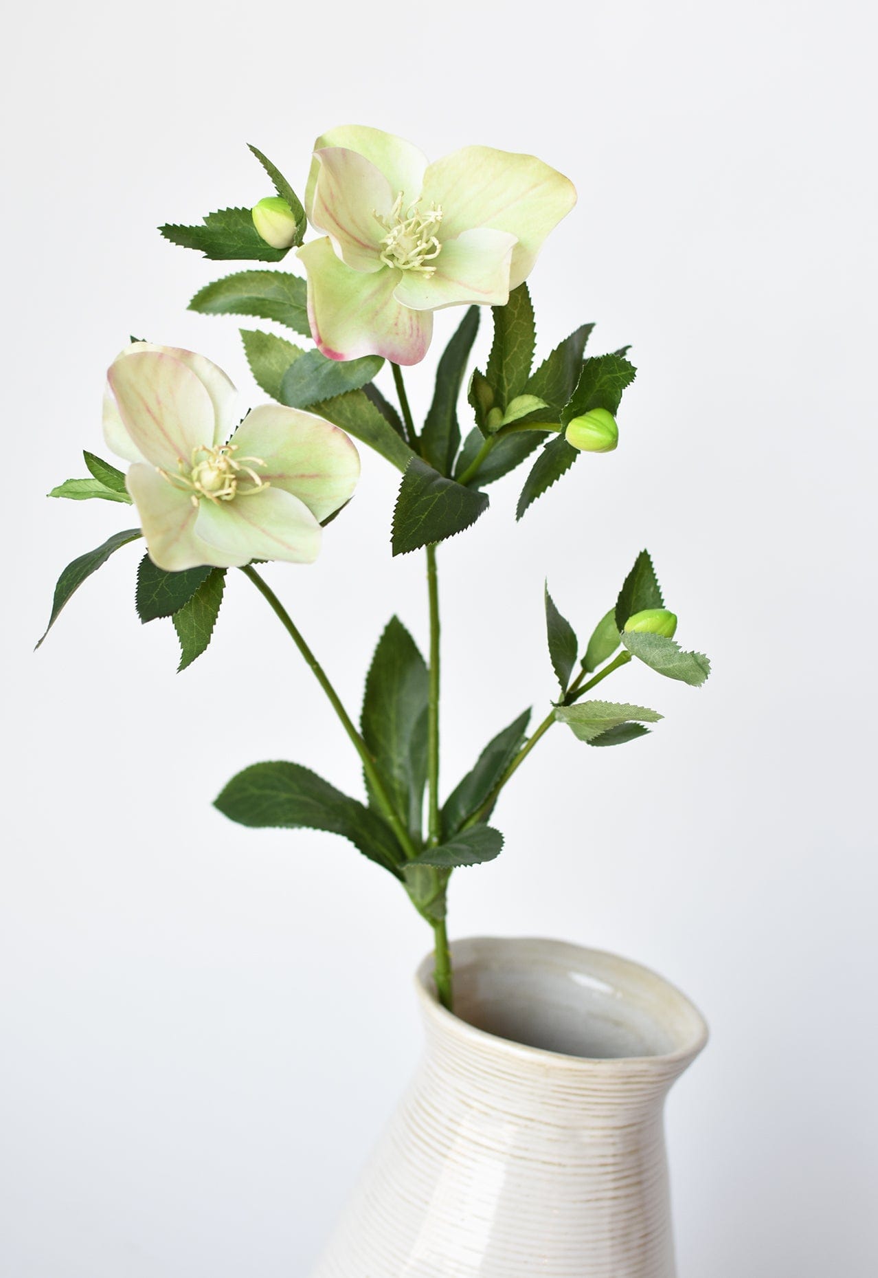 25" Faux Helleborus Stem Green