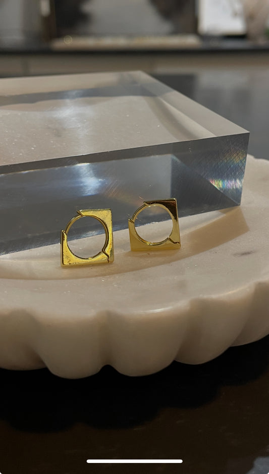 Enamel Triangle Earrings