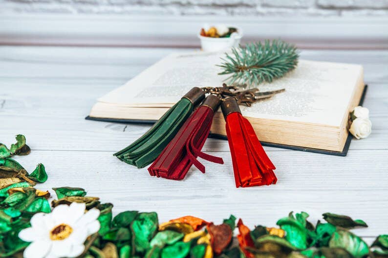 Tassel Leather Keychain for Women