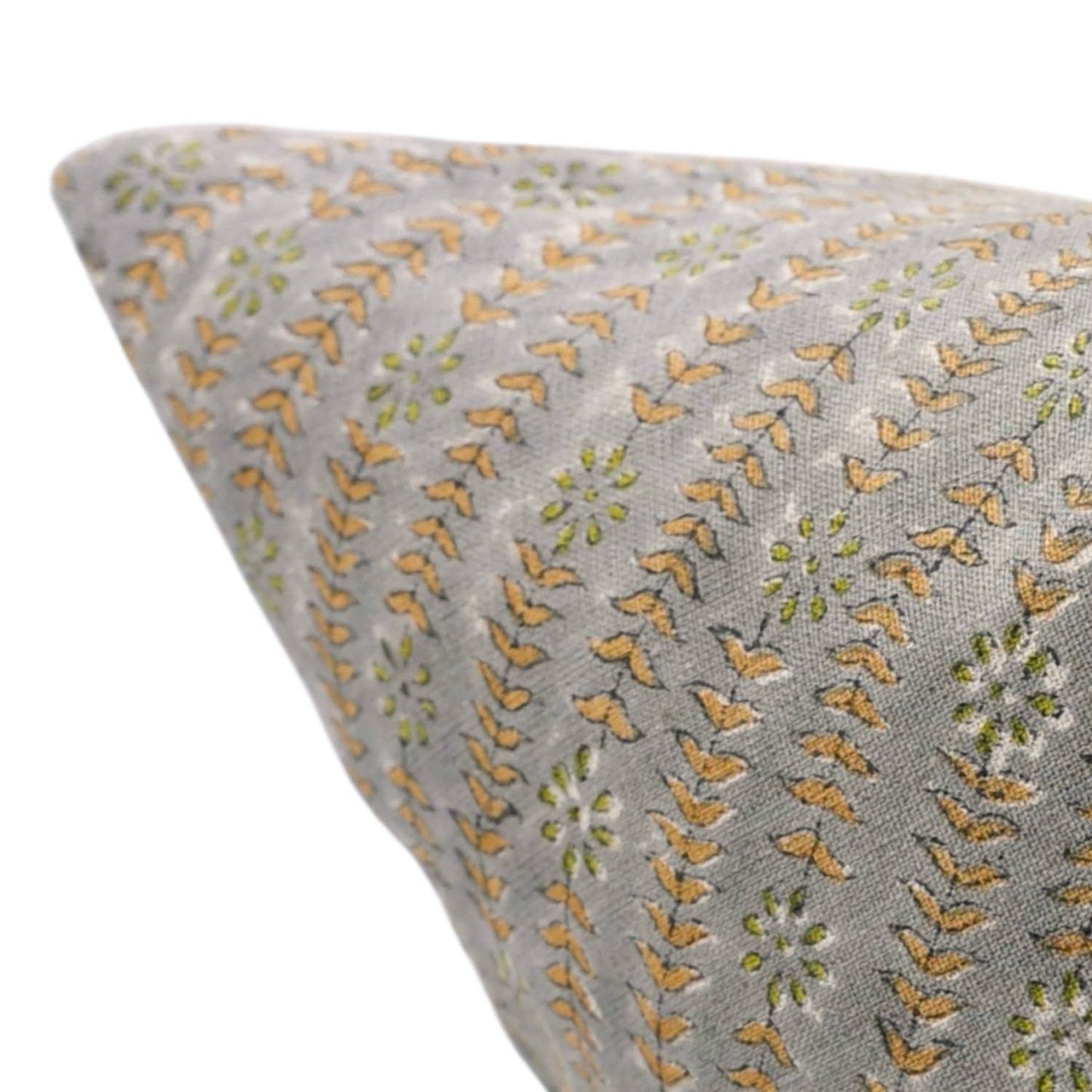 Taru Block Print Linen Pillow Cover 22x22