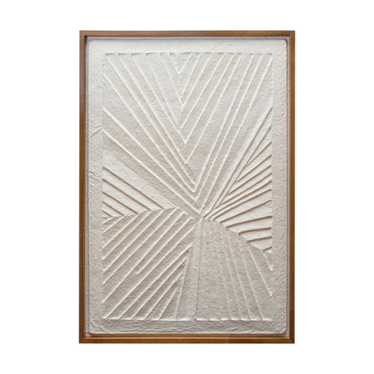 Handmade Embossed Paper Art in Oak Frame