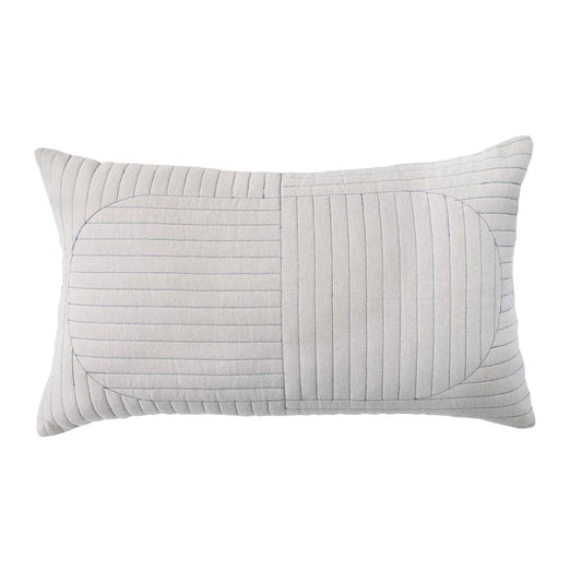 Cotton Chambray Quilted Pillow 24x16