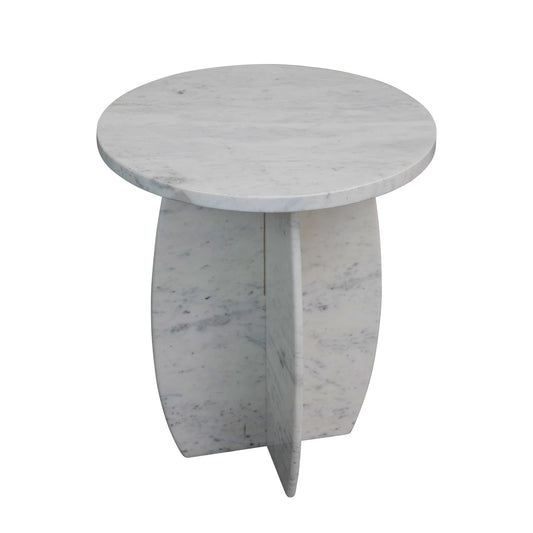 Marble Side Table with Interlocking Base