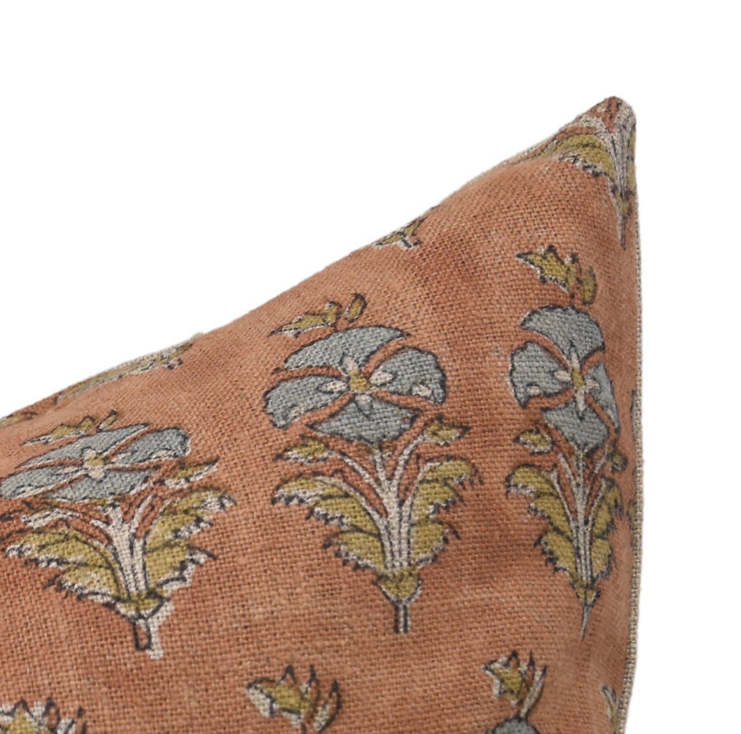 Mor Mukut Block Print Thick Linen Pillow Cover -