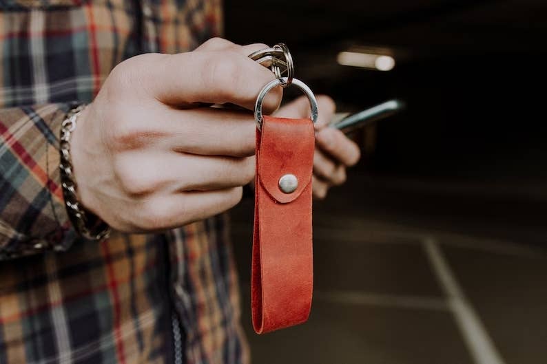 Leather keychain