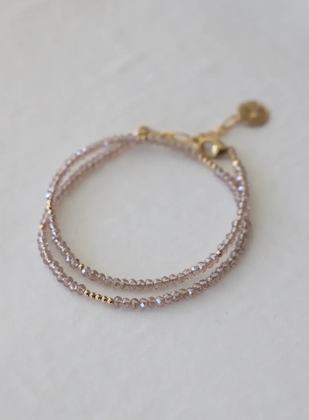 Champagne Petite Crystal Double Wrap Bracelet