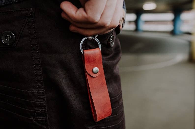 Leather keychain