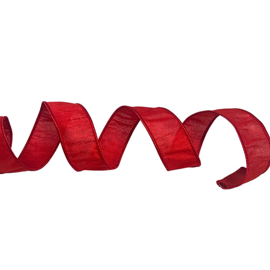 Faux dupioni 1.5''  X 10 YD Red Ribbon