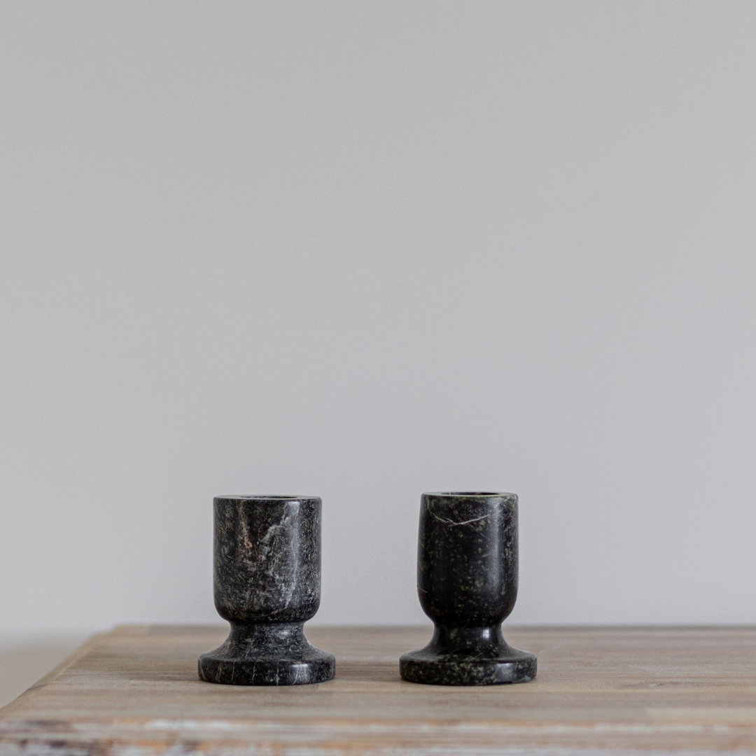 Emerald Marble Tapered Candle Holder