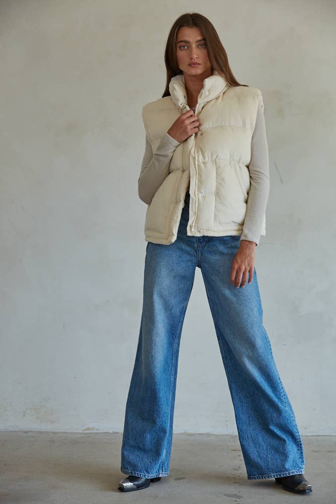 Corduroy Mock Neck Vest