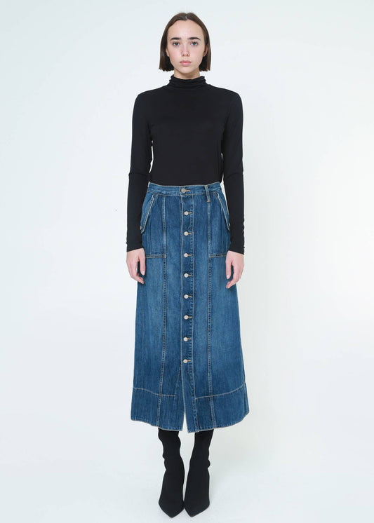 Rachel Utility Maxi Skirt - Button Detail