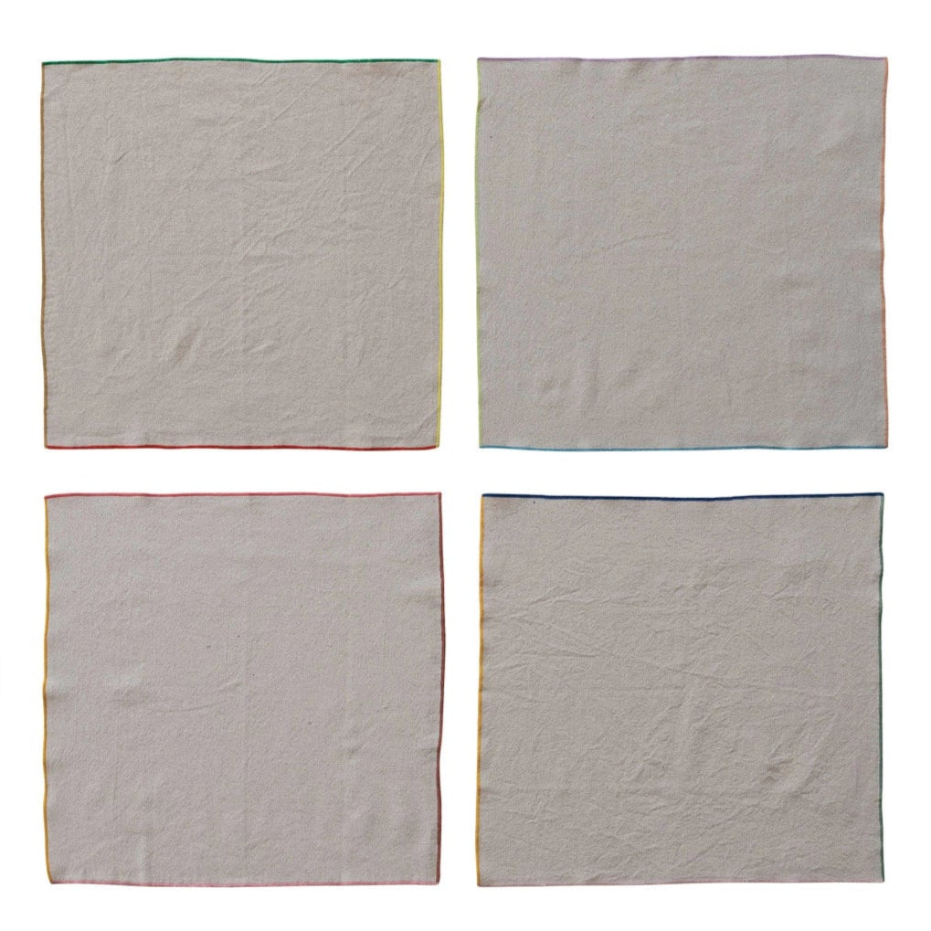 S/4 Cotton Cocktail Napkins 10" Square