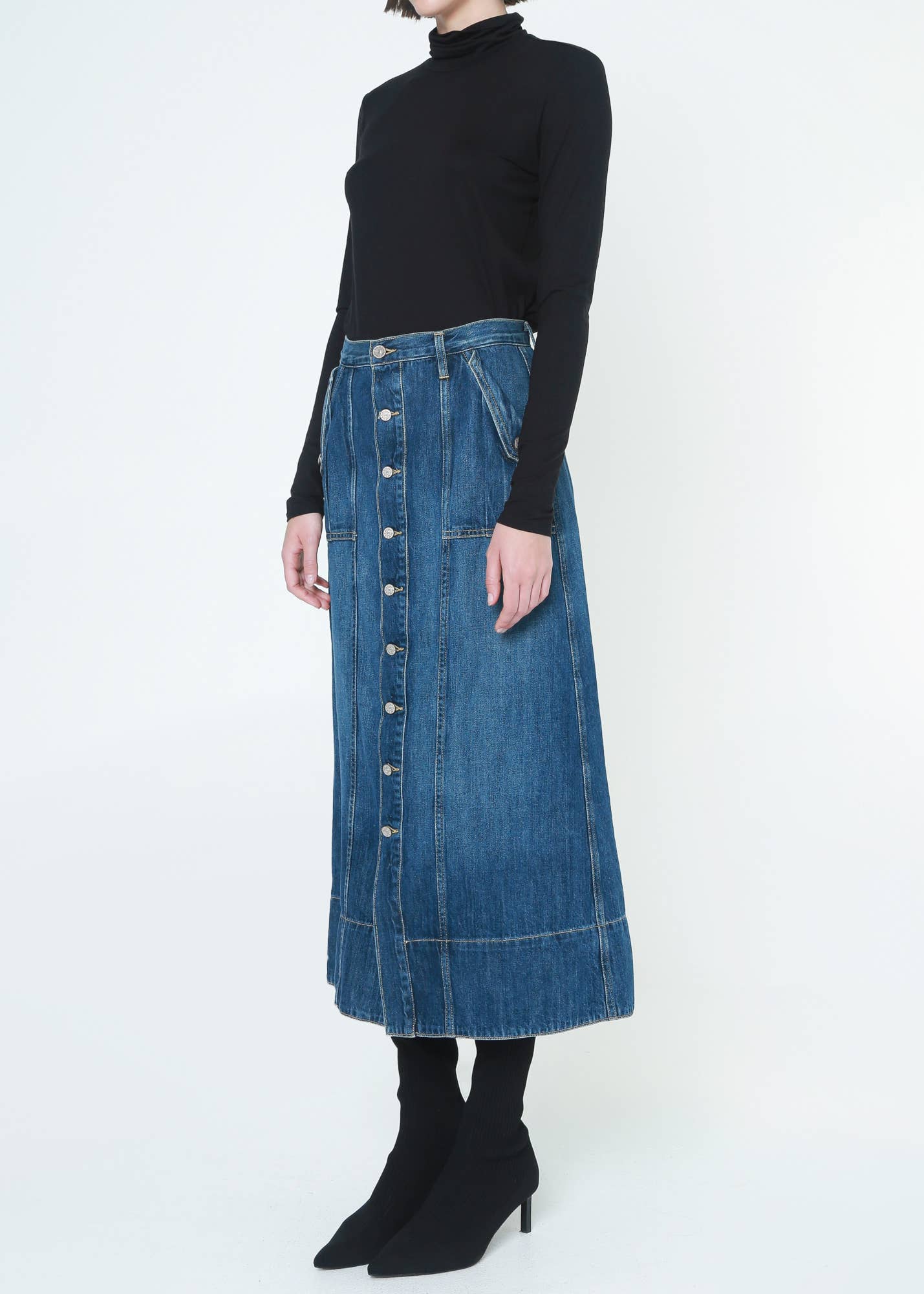 Rachel Utility Maxi Skirt - Button Detail