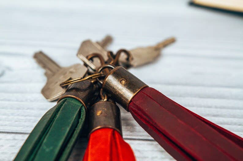 Tassel Leather Keychain for Women