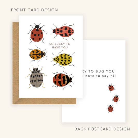 Lucky Ladybug - 2 in 1 Card & Postcard