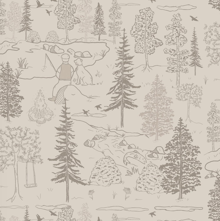 Milton Wallpaper by Painted Hawk Design