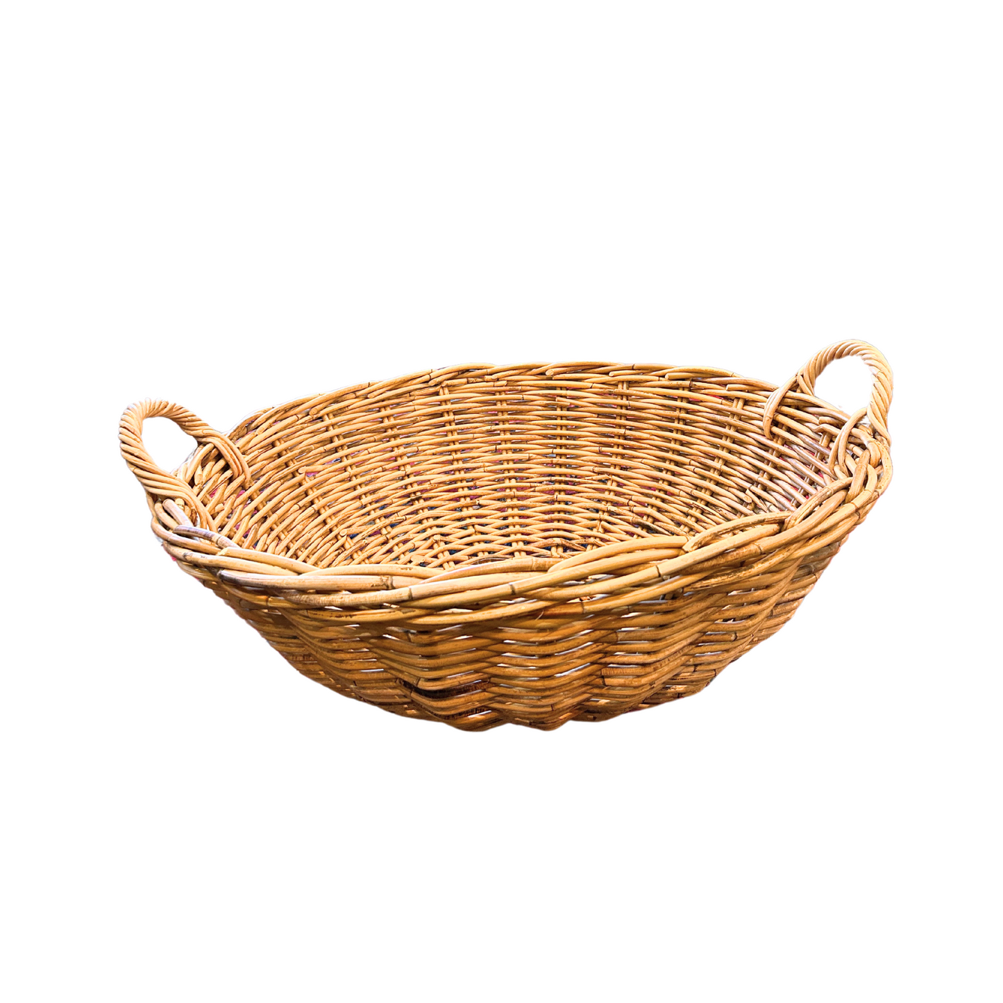 Vintage Oversized Round Handled Basket