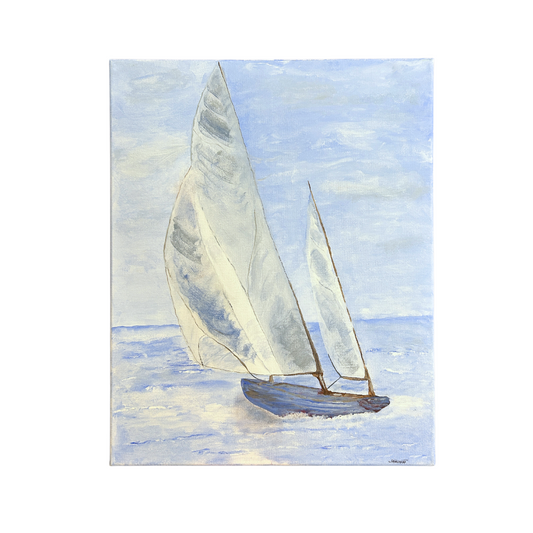 Blue Boat - Original Oil by Jim Morehead