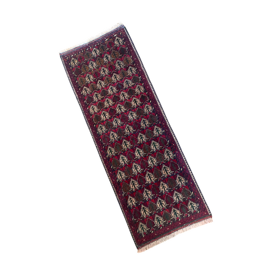 dark brown/red vintage runner rug