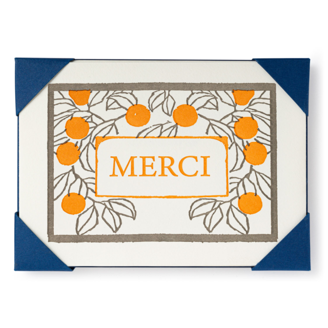 Merci Oranges (5-Pack) Notecards