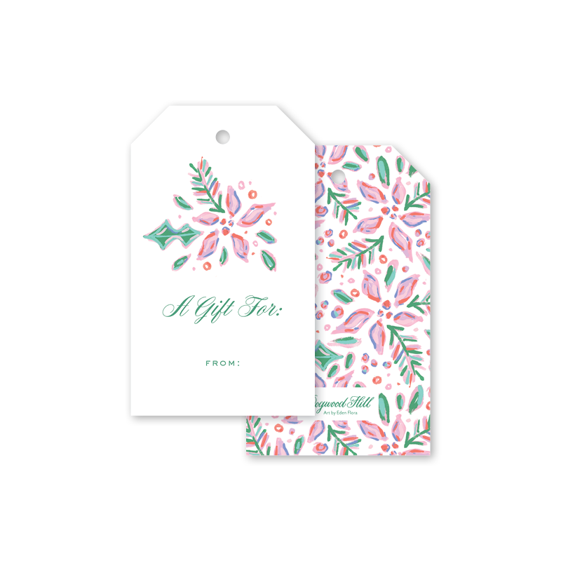 Pink Poinsettia Gift Tags