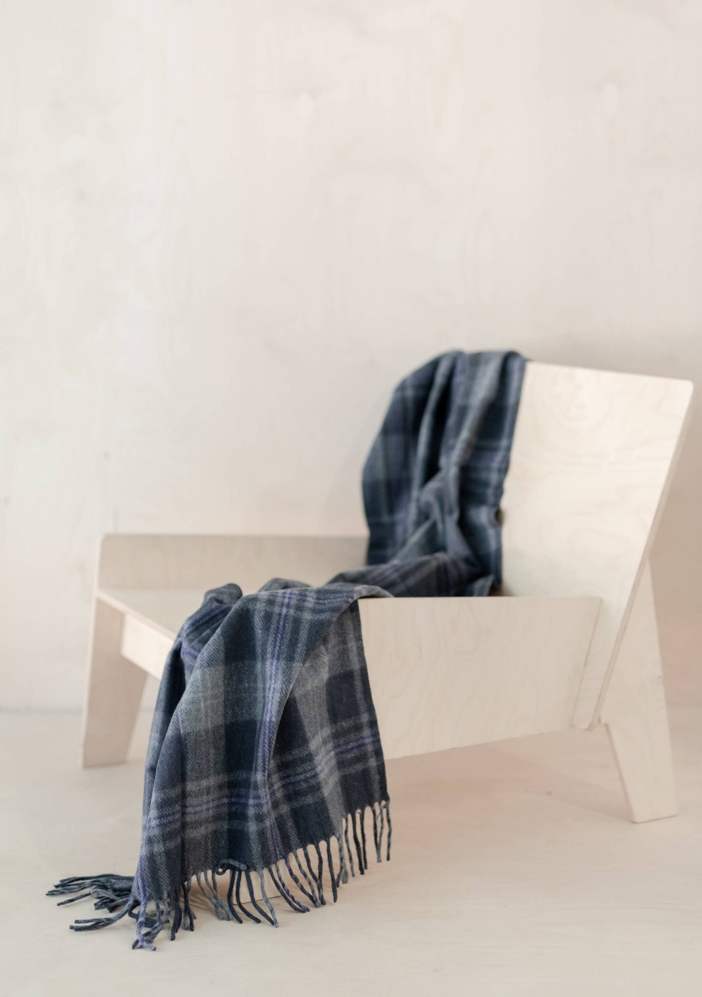 Recycled Wool Knee Blanket in Persevere Flint Grey Tartan