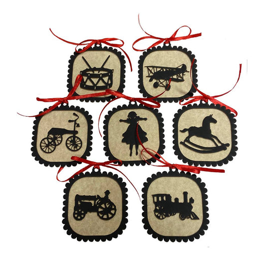 Christmas Toy Silhouette Ornaments