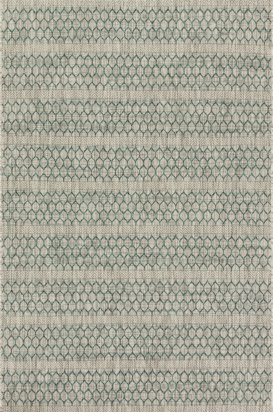 Isle Indoor/Outdoor Rug - Grey/Teal - IE-01