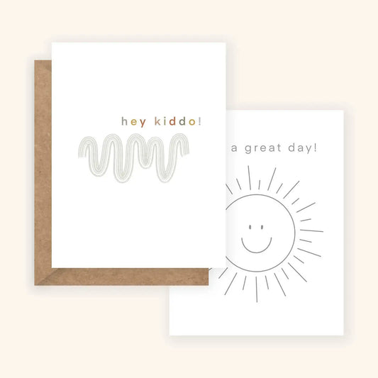 Hey Kiddo + Have a Great Day - 2 in 1 Card & Postcard