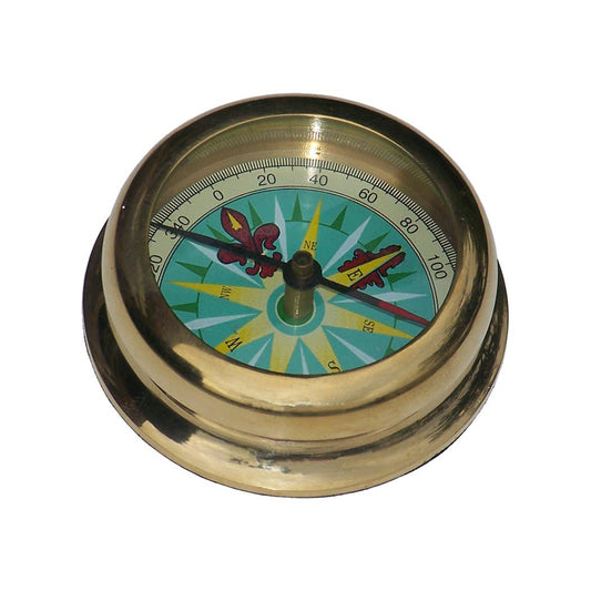 Solid Polished Brass Nautical Paperweight Compass